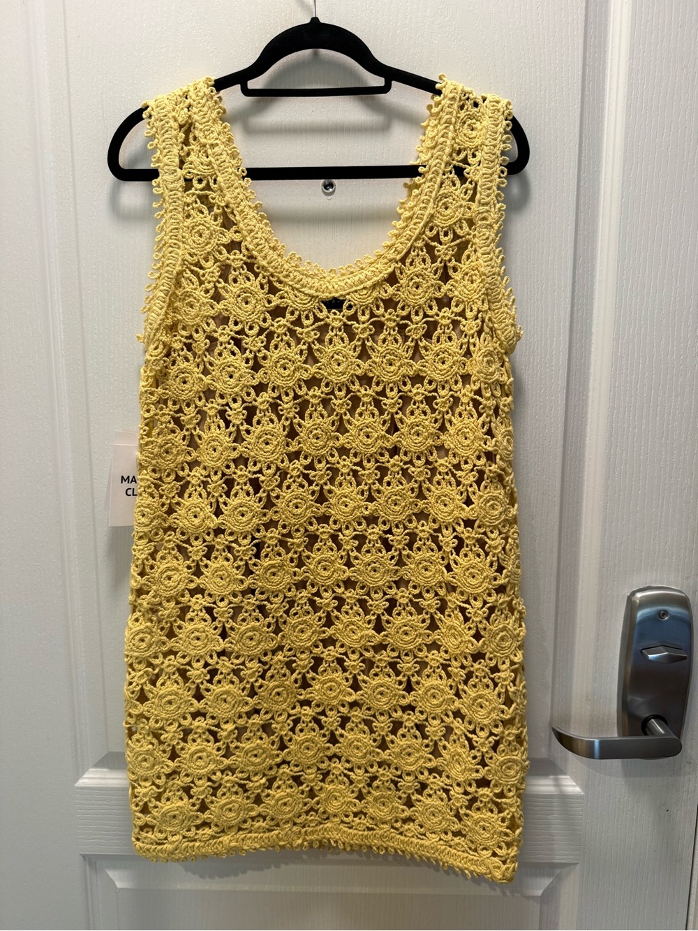 Maude Club Yellow Crochet Tank Mini Dress Size S NWT - Picture 4 of 6